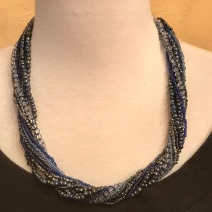 Blue Beaded necklaces